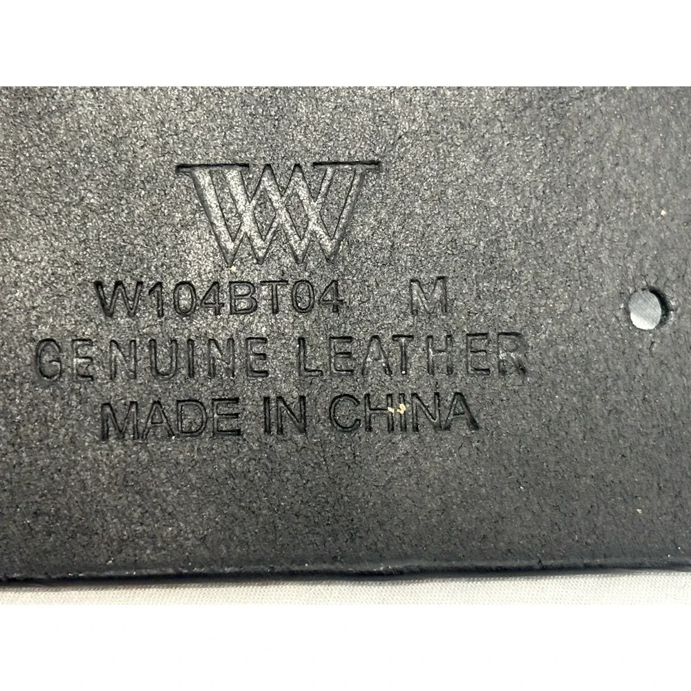 The W By Worth Collection Laser Cut Leather Belt Women's Medium Black Extra Wide